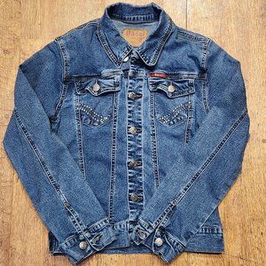 BACCI Girls Denim Jean Jacket Embellished Bling - Sz Large